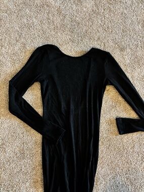 Backless long sleeve midi dress